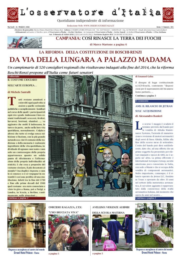 L'osservatore d'Italia edizione del 31 Maggio 2016